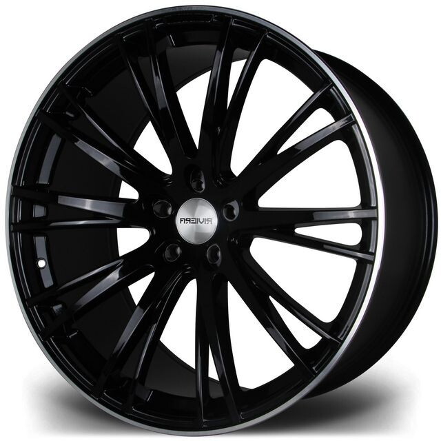 Литі диски Riviera RV128 R22 W10.5 PCD5x105 ET30 DIA74.1 (black polished lip)-зображення-1