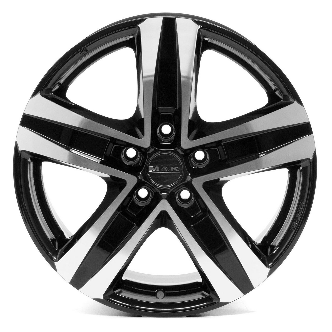 Литі диски Mak Stone 5 R16 W6.5 PCD5x114.3 ET45 DIA66.1 (black polished)-зображення-1