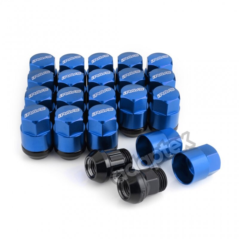 Набір Гайок IRAYS M12*1,5*35mm Конус Ключ 17-19 (16+4 секретки) + алюміній ковпак + 3 ключі (Сині)-зображення-2