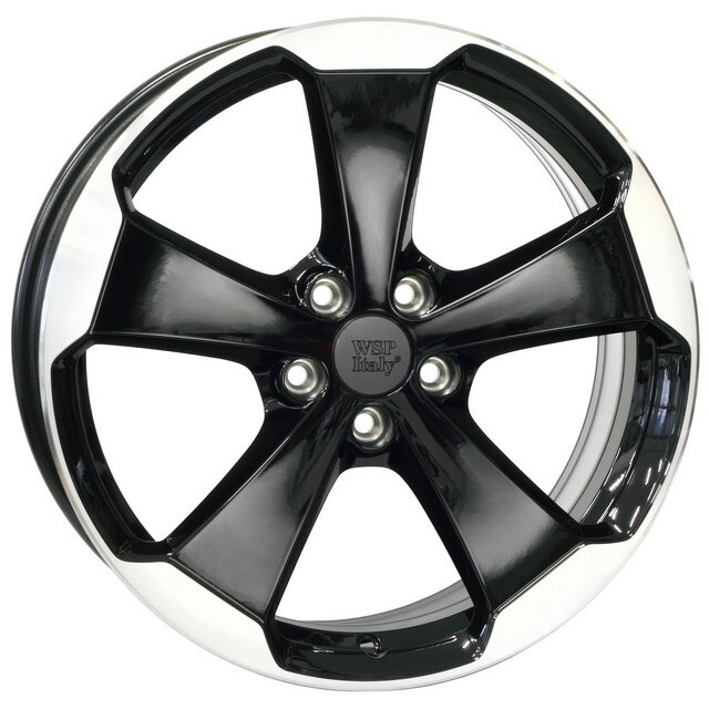 Литі диски WSP Italy Volkswagen (W465) Laceno R19 W7.5 PCD5x112 ET51 DIA57.1 (gloss black polished)-зображення-1