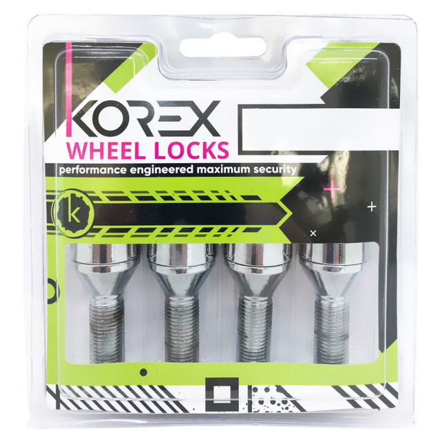 Комплект болтів (секретки) Korex Конус (M12x1.5x28) Обертове кільце/Цинк
