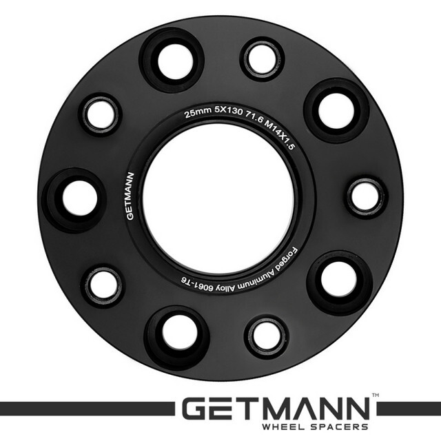 Автомобільне розширювальне кільце (Spacer) GETMANN H = 25 мм PCD5x130 DIA71.6, Футорки 14х1.5 Кована/Чорна