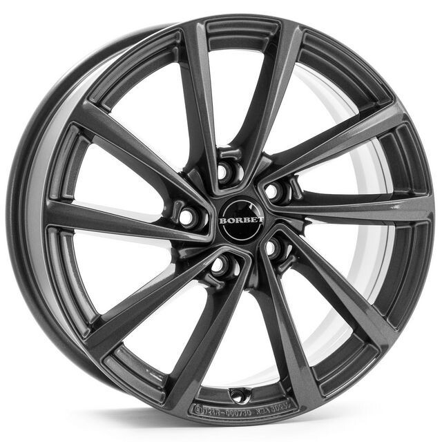 Литі диски Borbet V R17 W7 PCD5x112 ET48.5 DIA66.5 (mistral anthracite glossy)-зображення-1