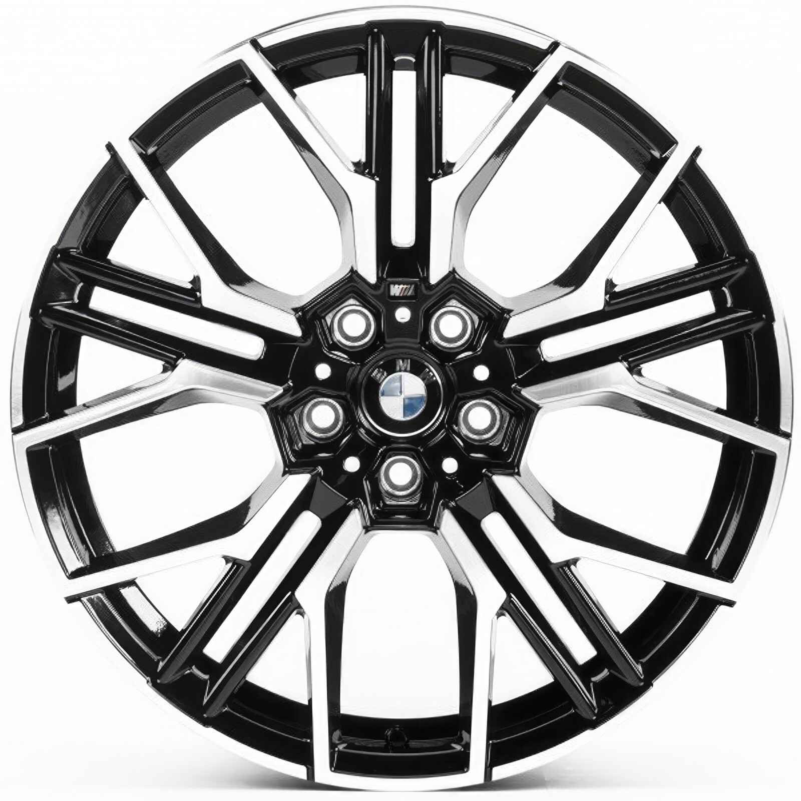 Литі диски Replica BMW (B19504) R19 W8 PCD5x112 ET32 DIA66.5 (gloss black machined face)-зображення-1