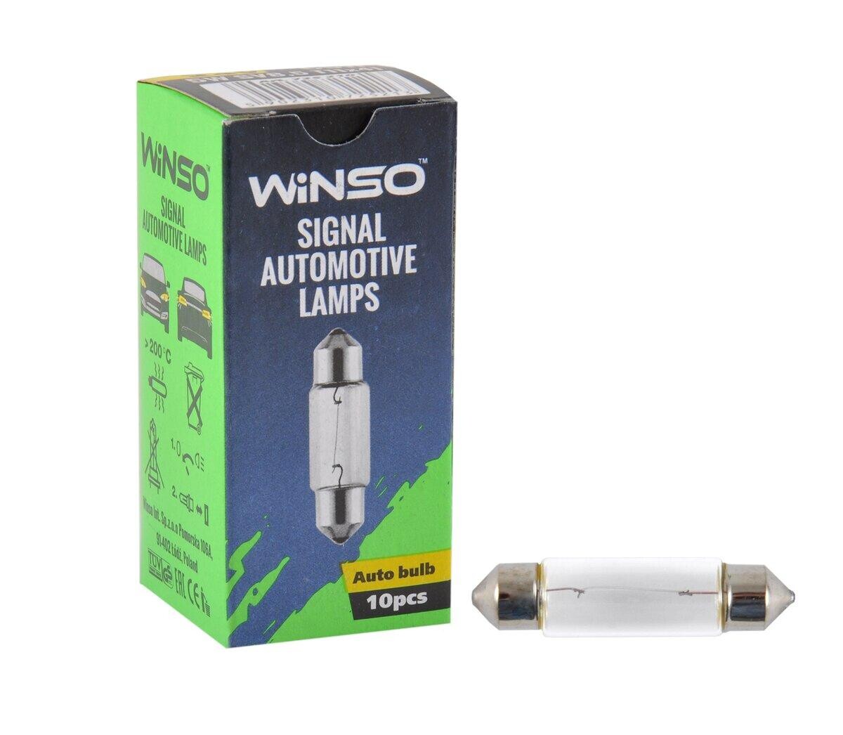 Лампа розжарювання Winso 24V C10W 10W SV8.5 T11*41, 10шт.