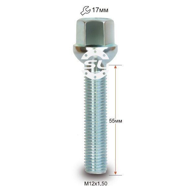 Колісні болти Starleks Сфера (М12х1.5x55 NEX17) Цинк-зображення-1