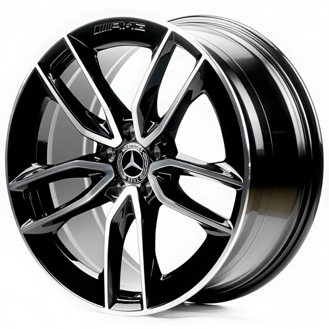 Литі диски Replica Mercedes (MR120) R20 W8 PCD5x112 ET20 DIA66.45 (gloss black lip polished)