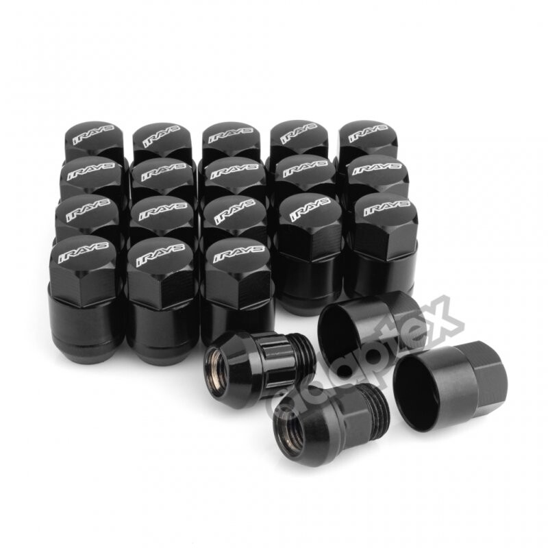 Набір Гайок IRAYS M12*1,5*35mm Конус Ключ 17-19 (16+4 секретки) + алюміній ковпак + 3 ключі (Чорні)-зображення-2