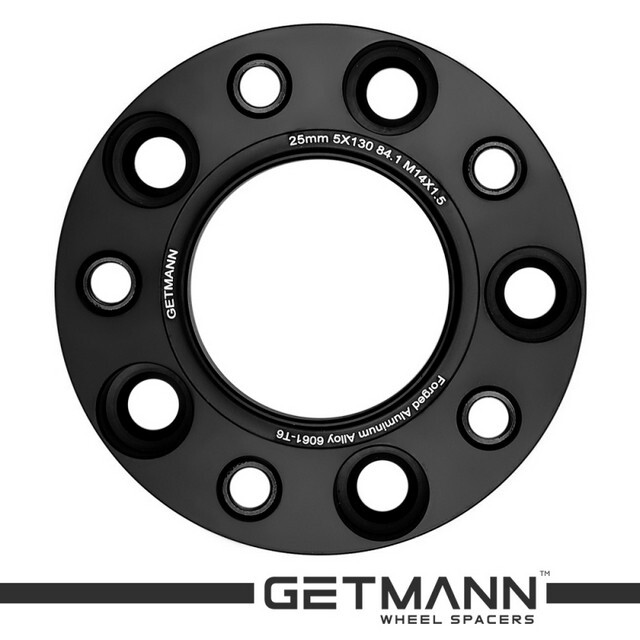 Автомобільне розширювальне кільце (Spacer) GETMANN H = 25 мм PCD5x130 DIA84.1, Футорки 14х1.5 Кована/Чорна