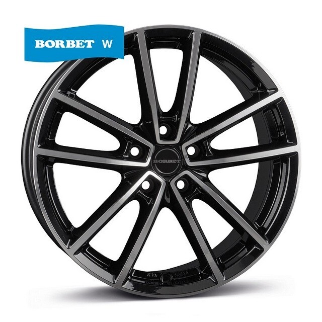 Литі диски Borbet W R17 W7 PCD5x108 ET45 DIA63.3 (gloss black polished)-зображення-1