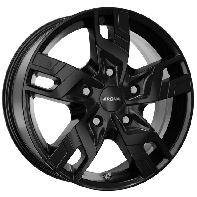 Литі диски Ronal R64 R17 W7 PCD5x114.3 ET45 DIA66.1 (jet black matt front diamond c)-зображення-1