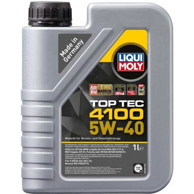 Моторне масло Liqui Moly Top Tec 4100 5W-40 API SN/CF ACEA A3/B4/C3 (1л.)