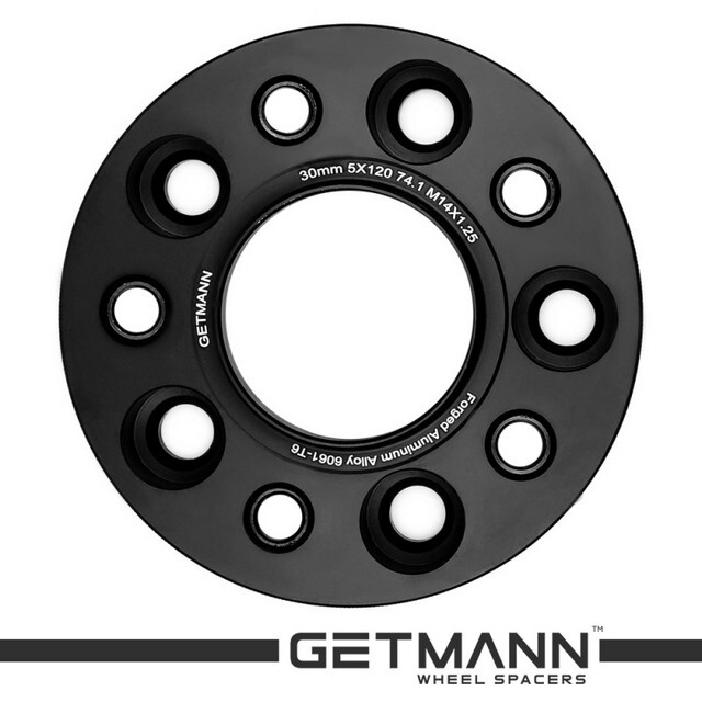 Автомобільне розширювальне кільце (Spacer) GETMANN H = 30 мм PCD5x120 DIA74.1,Футорки 14х1.25 Кована/Чорна