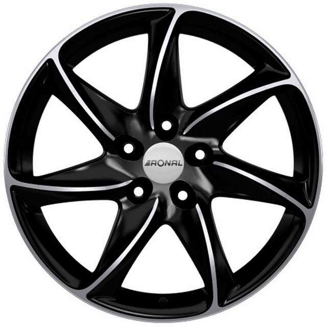 Литі диски Ronal R51 Basis R17 W8 PCD5x114.3 ET40 DIA82 (jet black front diamond cut)-зображення-1