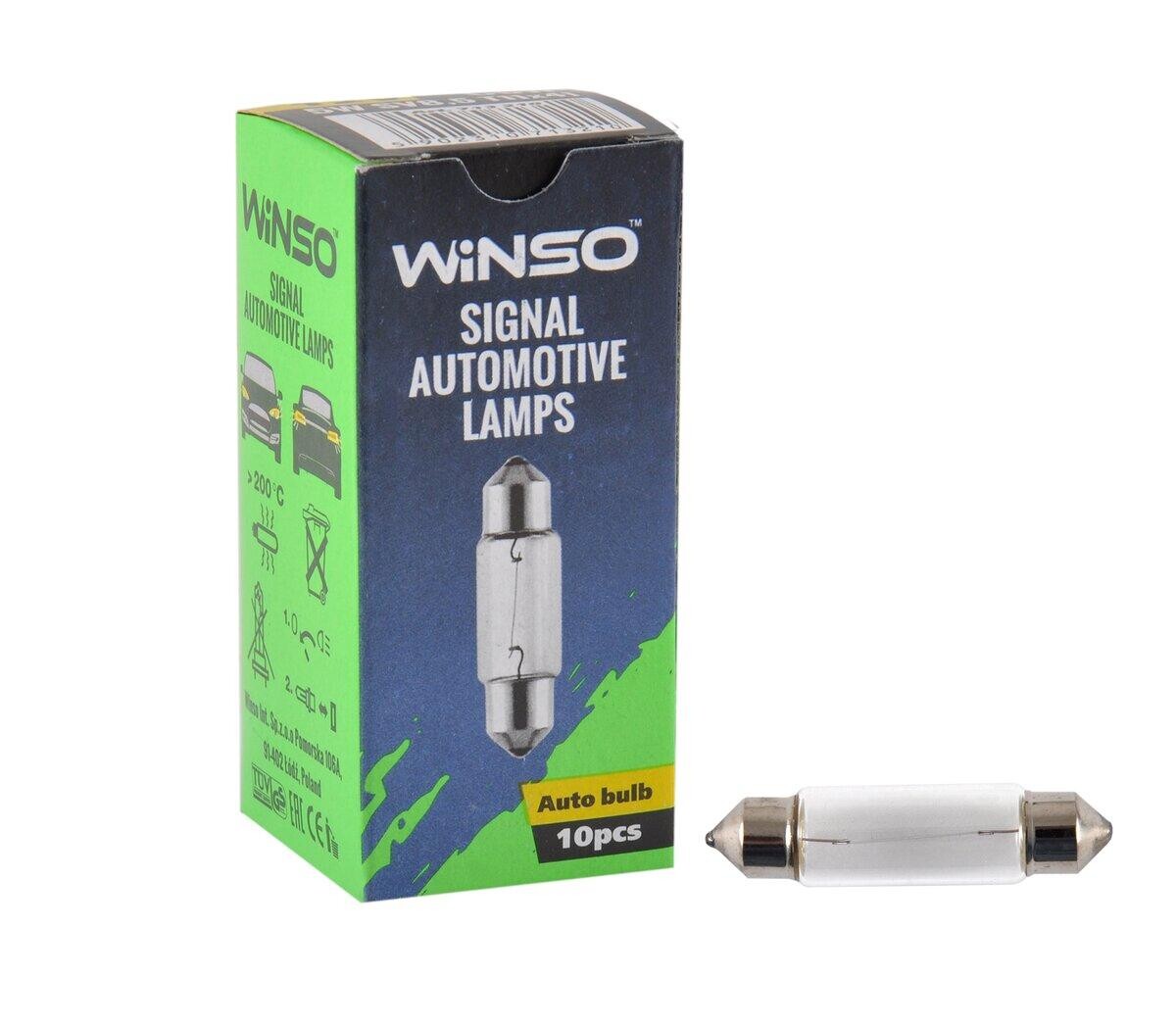 Лампа розжарювання Winso 12V C5W 5W SV8.5 T11x41, 10шт.