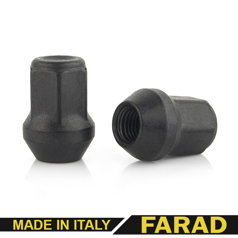 FARAD | Гайка М12*1,5*33 мм Конус Цинк ключ 19 Чорна