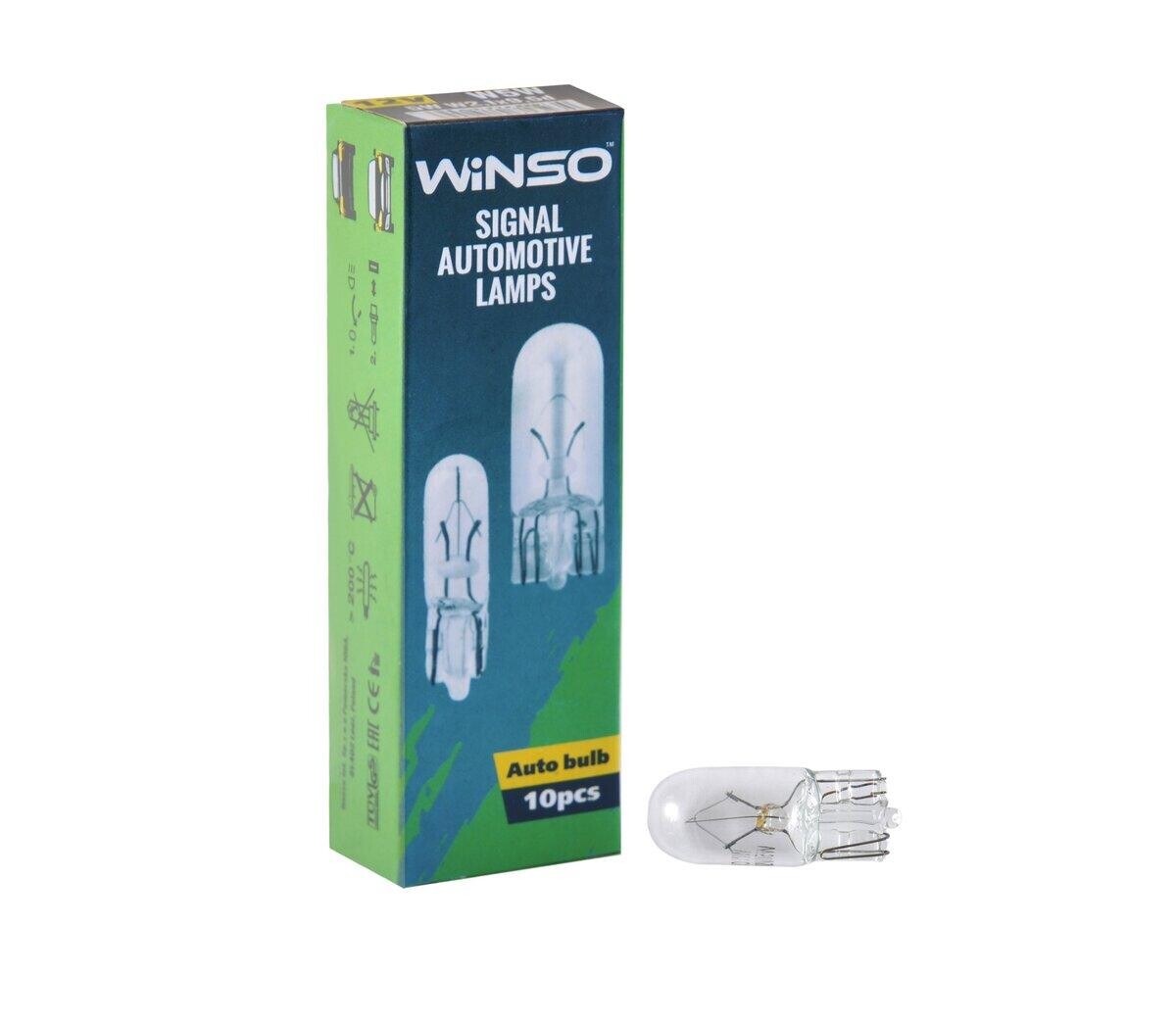 Лампа розжарювання Winso 12V W5W 5W W2.1x9.5d, 10шт.-зображення-1