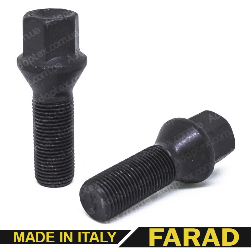 FARAD | Болт М12*1,5*55 мм Конус Чорний Цинк ключ 17