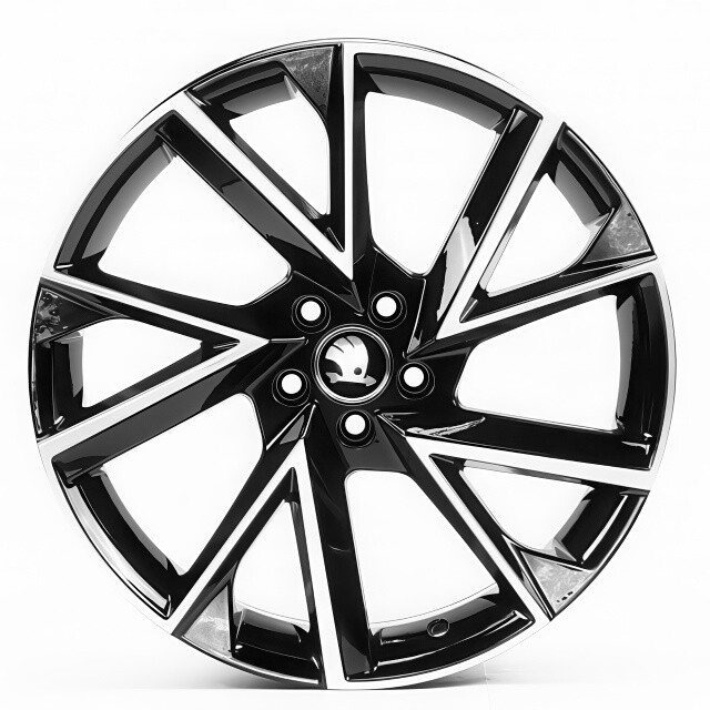 Литі диски Replica Skoda (SK0262) R18 W7.5 PCD5x100 ET45 DIA57.1 (black machined face)