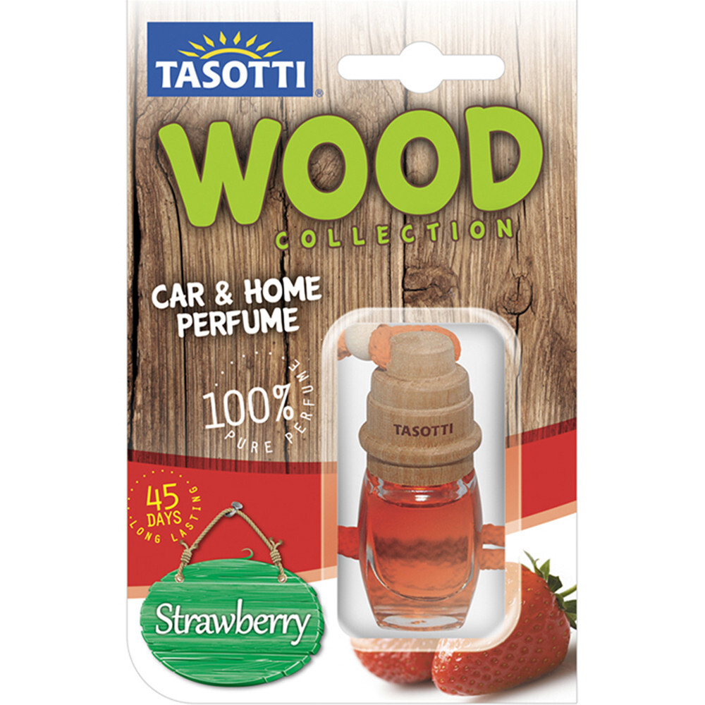 Ароматизатор корковий на дзеркало Tasotti Wood Strawberry (Полуниця) 7ml