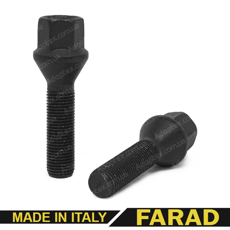 FARAD | Болт М14*1,5*42 мм Конус Цинк ключ 17 Чорний