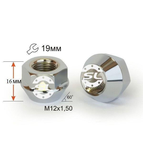 Колісні гайки Starleks Конус Об'явл. (M12x1.5x16 NEX19) Цинк