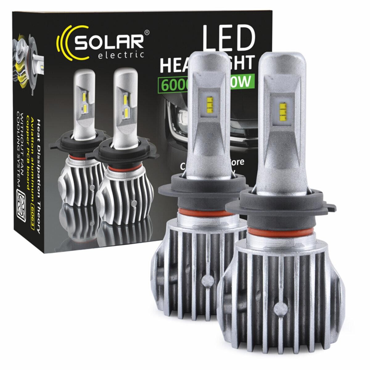 LED автолампа Solar H7 12/24V 6500K 6000Lm 40W Cree Chip-зображення-1