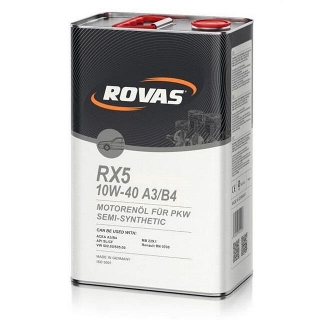 Моторна олива Rovas RX5 10W-40 A3/B4 (5л.)-зображення-1