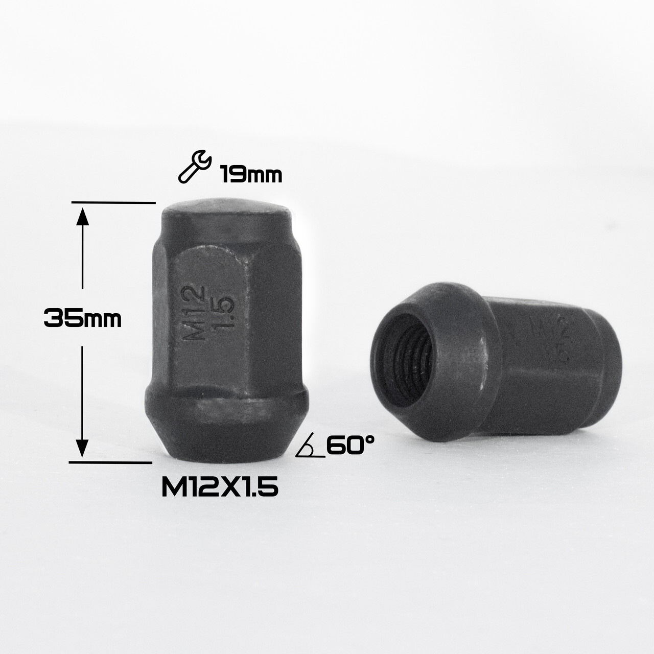 ГАЙКА КОНУС BLACK OXIDE М12*1,5 (L35 NEX 19)