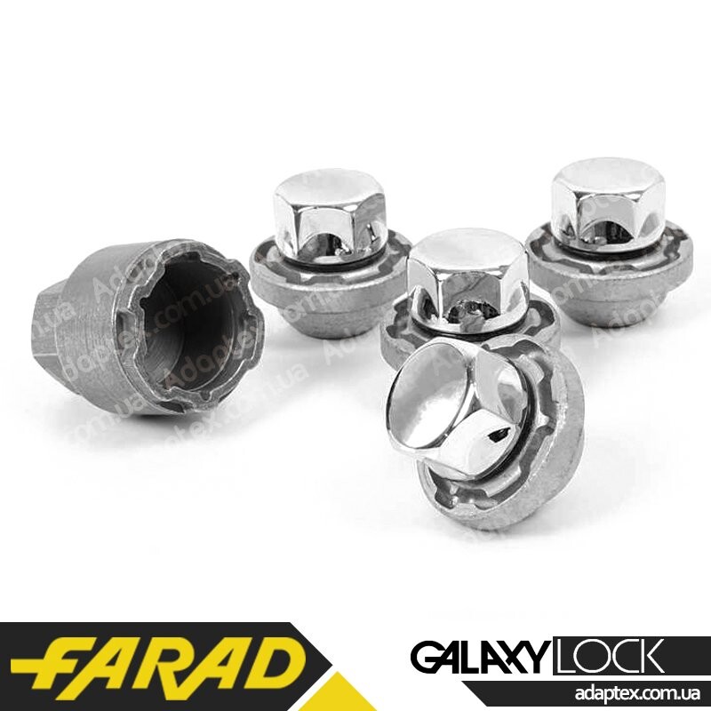 FARAD GALAXYLOCK | Гайки секретки М12x1.5x33 Конус Ford Рухлива головка 2 ключа 19-зображення-2