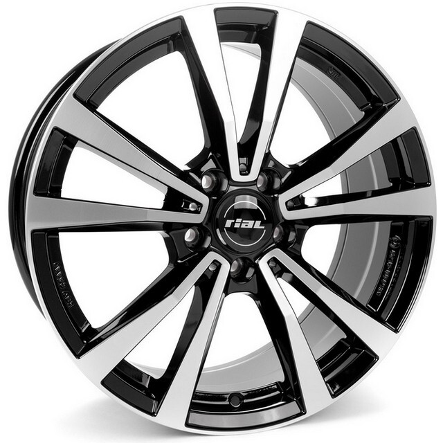 Литі диски Rial M12 R19 W8 PCD5x112 ET43 DIA66.6 (black polished)-зображення-1