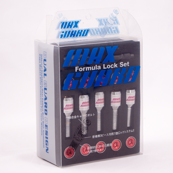 Комплект болтів (секретки) Max Guard G09 Конус (M12x1.5x28) Хром/Червоний капелюшок