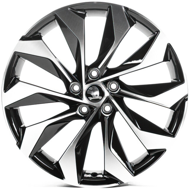 Литі диски Replica Skoda (SK18931) R18 W7.5 PCD5x112 ET38 DIA57.1 (gloss black machined face)-зображення-1