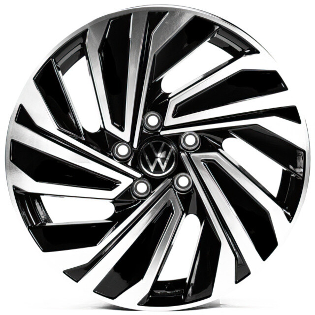 Литі диски Replica Volkswagen (VV17703) R17 W7 PCD5x112 ET46 DIA57.1 (gloss black machined face)-зображення-1