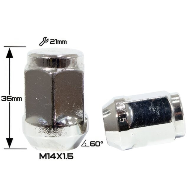 Колісні гайки ZW Конус (M14x1.5x35 NEX21) N010-B Колісні гайки ZW Конус (M14x1.5x35 NEX21) N010-B