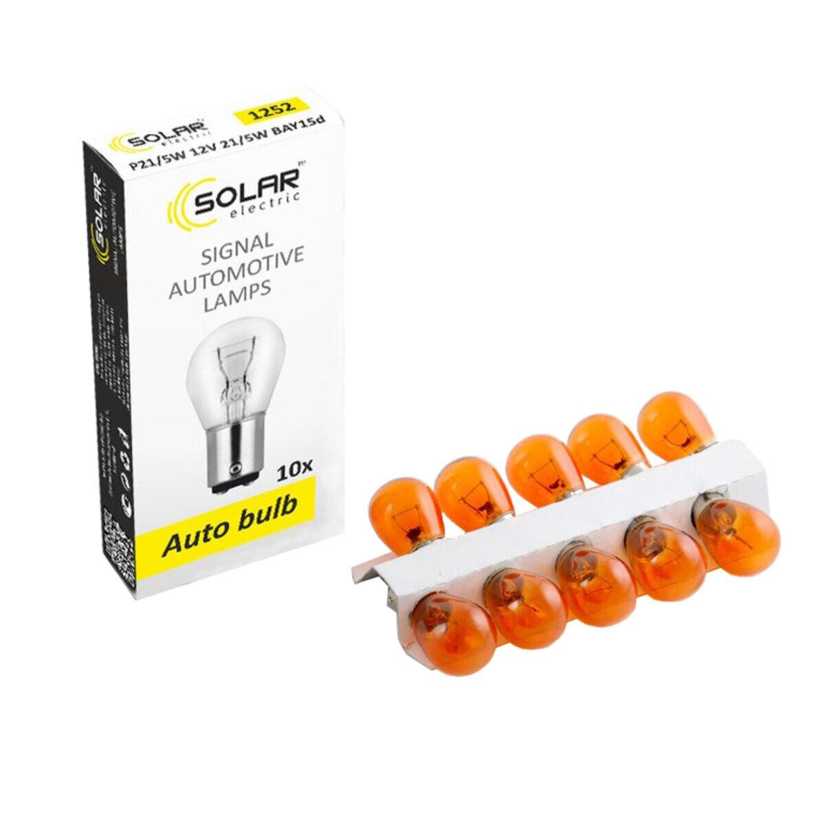 Лампа розжарювання Solar PY21W 12V 21W BAU15s Amber, 10шт.-зображення-1