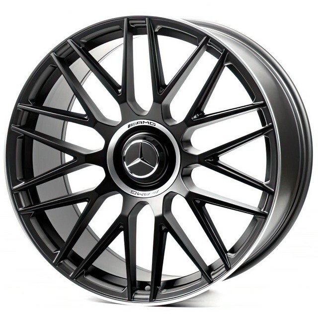 Литі диски Replica Mercedes (MR01) R22 W10 PCD5x112 ET45 DIA66.6 (matt black lip polished)-зображення-1