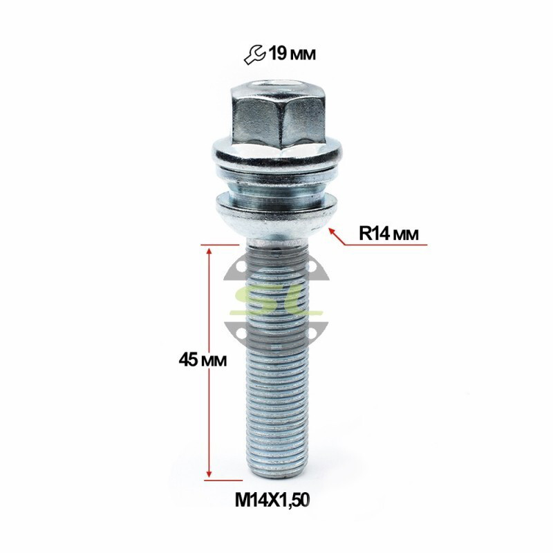 Колісні болти Starleks Сфера (М14х1.5x45 NEX19) R14/Цинк