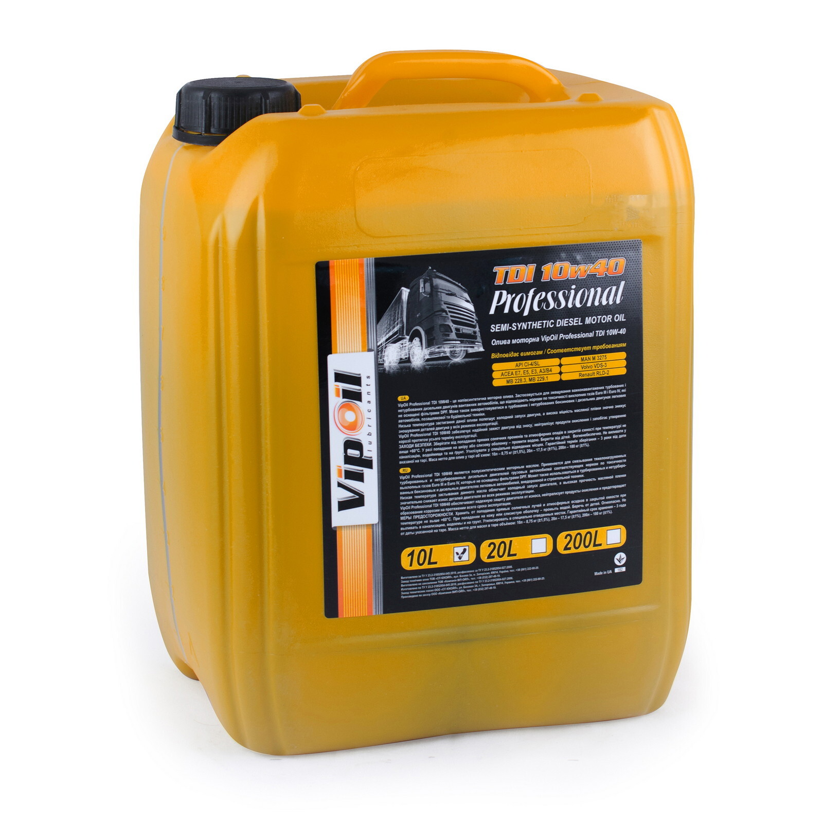 Моторна олива VipOil Professional TDI CI-4/SL 10W-40 (10л.)-зображення-1