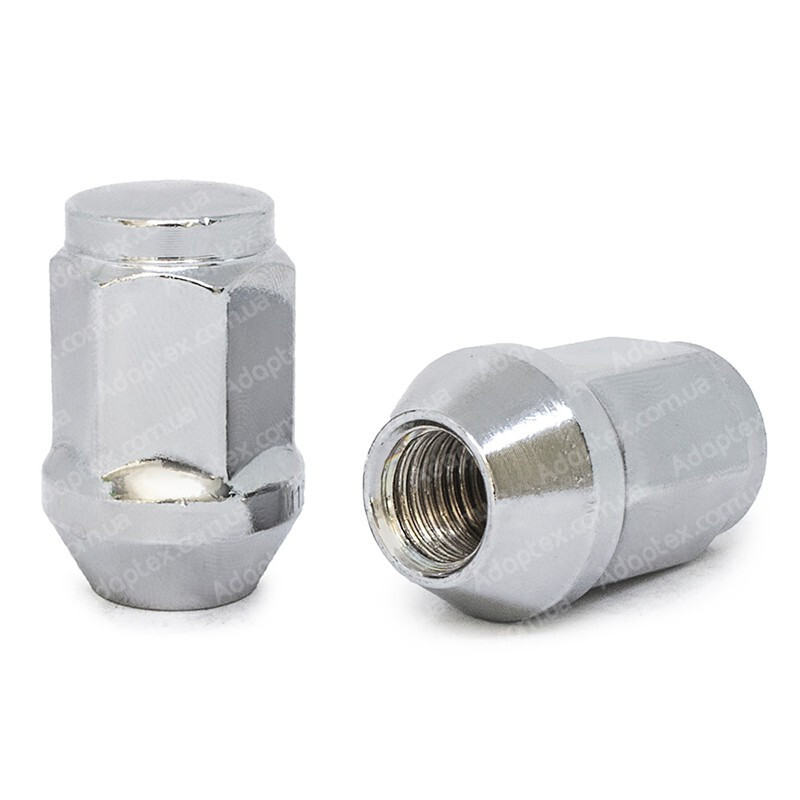 Гайка колісна M12x1,25x35мм Конус Хром Ключ 19 (Subaru, Suzuki, Niva, Nissan, Infiniti, Matiz) із закругленою головкою