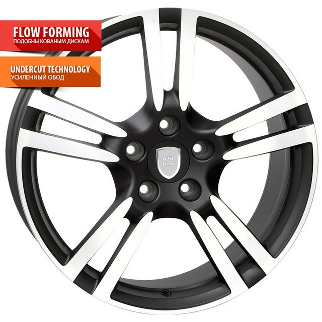 Литі диски WSP Italy Porsche (W1054) Saturn R20 W11 PCD5x130 ET68 DIA71.6 (dull black polished)