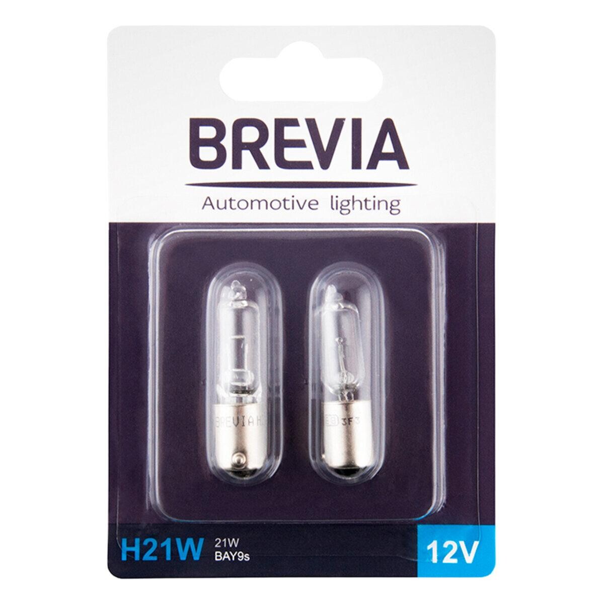 Лампа розжарювання Brevia H21W 12V 21W BAY9s, 2шт.-зображення-1