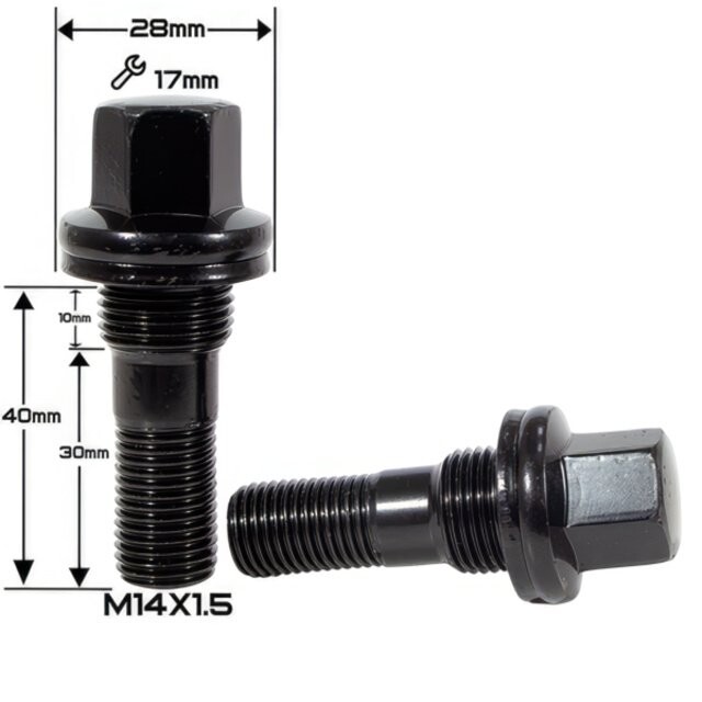 Колісні болти ZW Пресшайба (M14x1.5x30/63.5 NEX17) B011 Black Колісні болти ZW Пресшайба (M14x1.5x30/63.5 NEX17) B011 Black