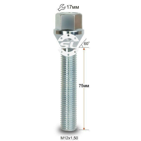 Колісні болти Starleks Конус (М12х1.5x75 NEX17) Цинк