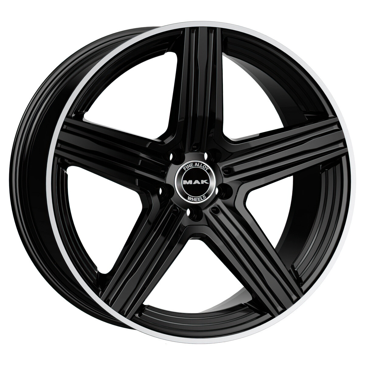 Литі диски Mak Lewis-D R21 W11 PCD5x112 ET55 DIA66.6 (black lip polished)-зображення-1