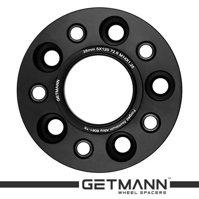 Автомобільне розширювальне кільце (Spacer) GETMANN H = 35 мм PCD5x120 DIA72.6, Футорки 14х1.25 Кована/Чорна