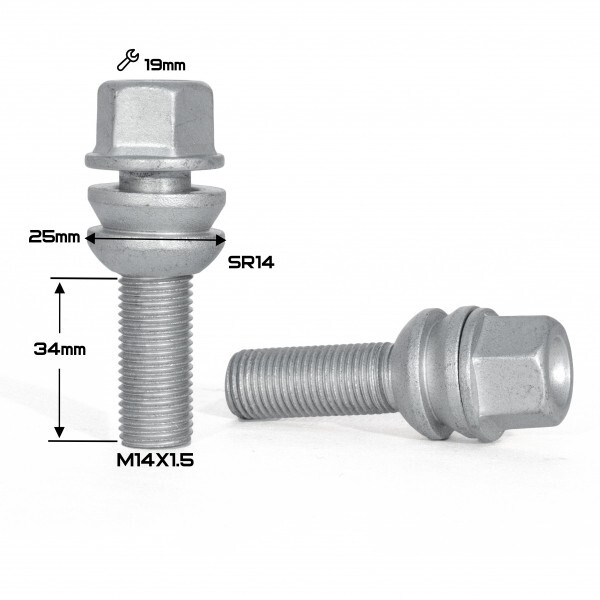 Колісні болти HARRY Сфера (M14x1.5x34 NEX19) Dacromet-зображення-1