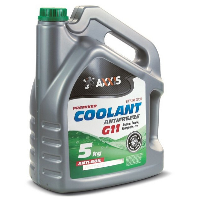 Антифриз AXXIS GREEN G11 Coolant Ready-Mix -36°C (зелений) (Каністра 5кг.)