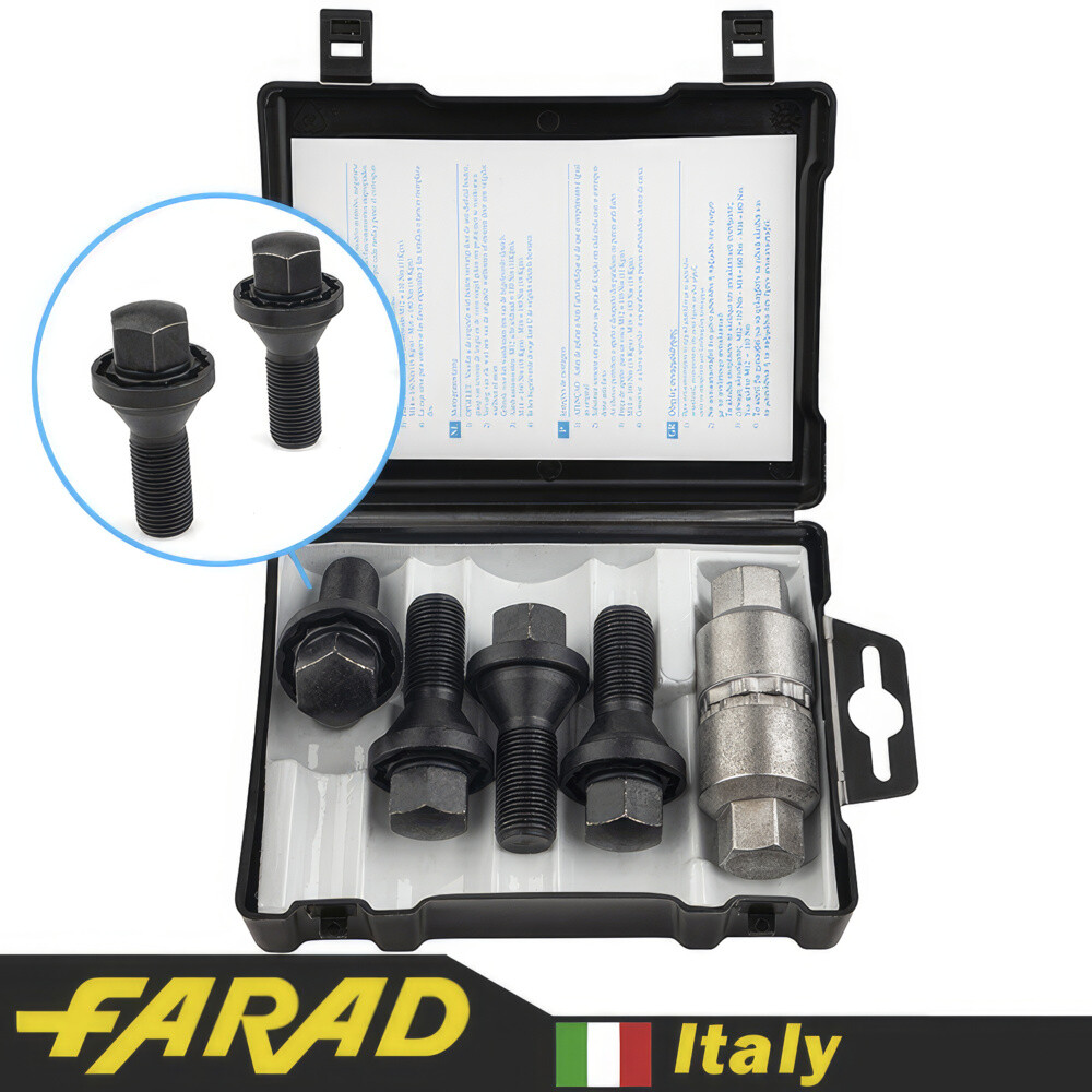 FARAD GALAXYLOCK | Болты секретки М14х1.25х28 Конус Вращающаяся головка Ключ 17 (2 ключа) Черный