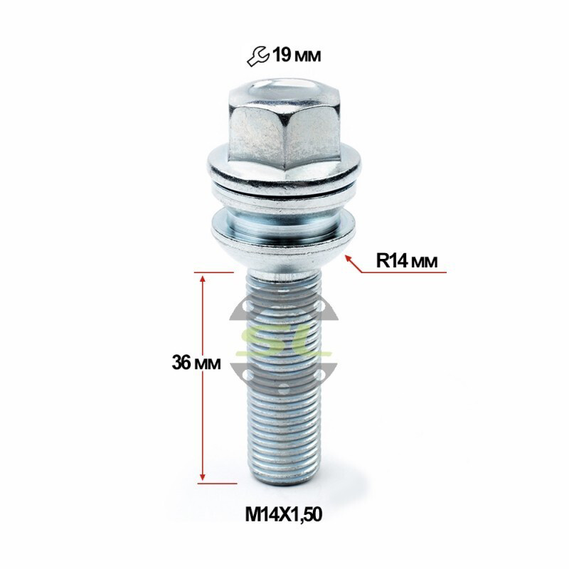 Колісні болти Starleks Сфера (М14х1.5x36 NEX19) R14/Цинк